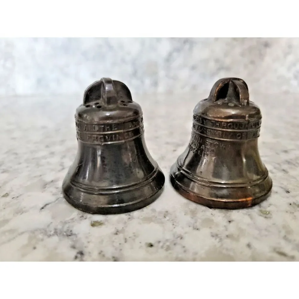Blecher USA Salt and Pepper Shakers Vintage Liberty Bell Heavy.‎